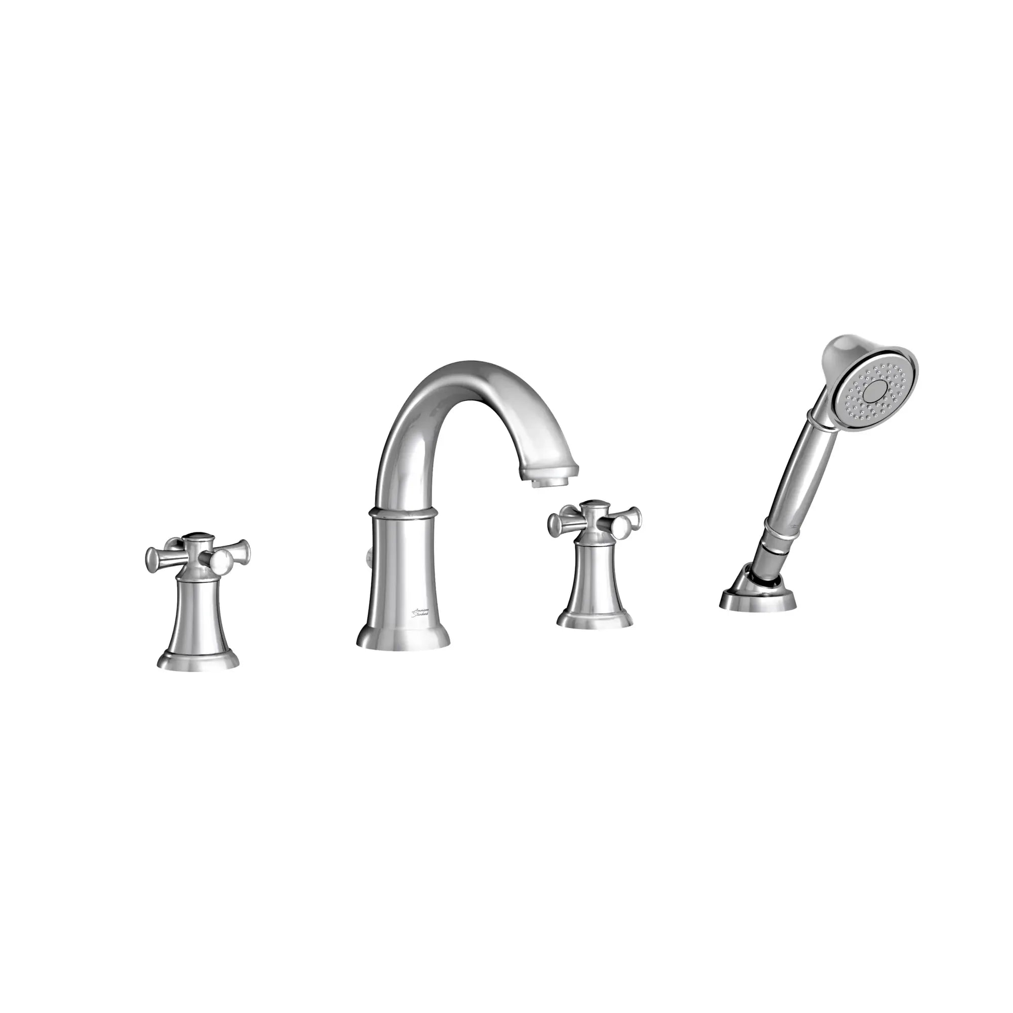 Portsmouth Bathtub Faucet with Personal Shower for Flash Rough-in Valve with Cross Handles — image 1